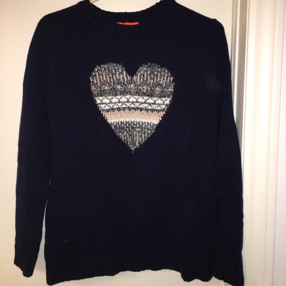 Joe Fresh Navy Blue Heart Sweater - Picture 3 of 6